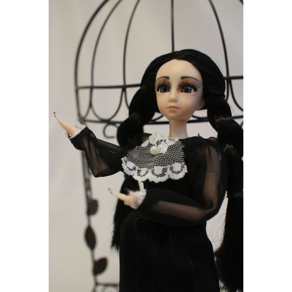 Custom Wednesday Addams Repaint Doll OOAK - Picture 6 of 11
